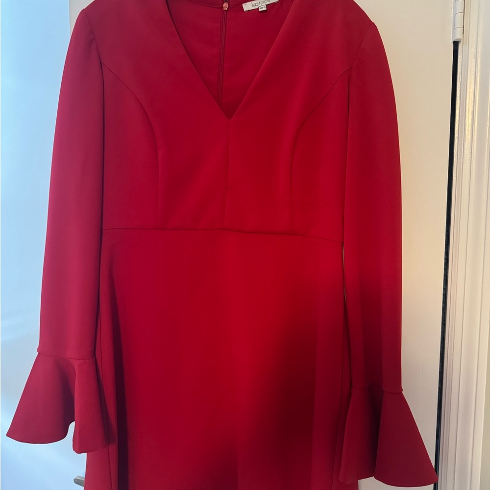 Lucy Paris Vibrant Red Long Sleeve Dress